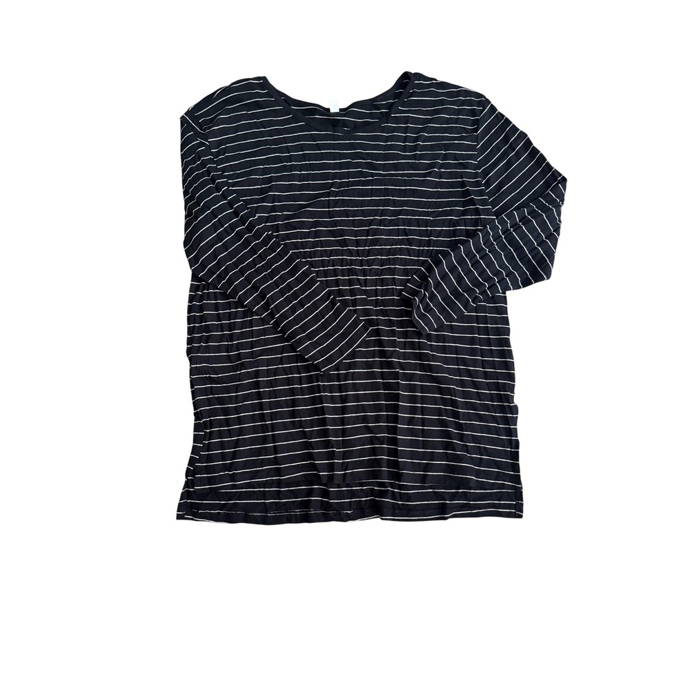 BP Nordstrom Black White Striped Long Sleeve Crew Neck Top XXL NEW